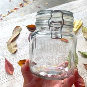 Large hand etched sealed jar